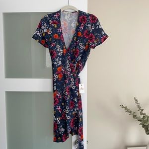 Marine Layer floral wrap dress
